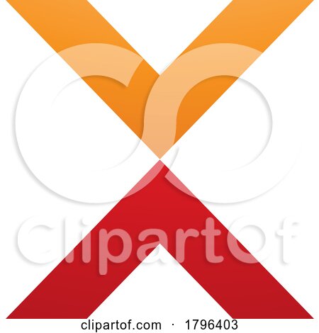 Orange and Red V Shaped Letter X Icon by cidepix