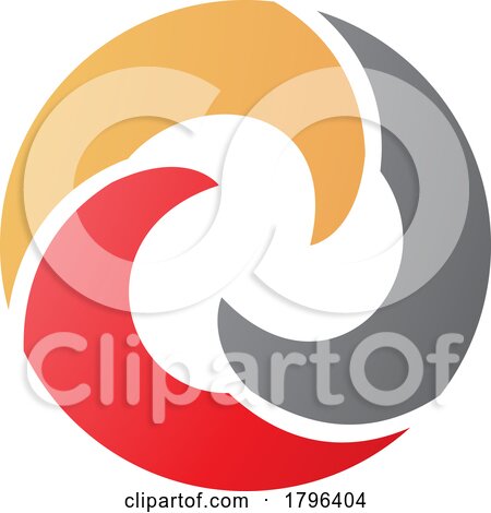 Orange and Red Wave Shaped Letter O Icon by cidepix
