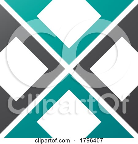 Persian Green and Black Arrow Square Shaped Letter X Icon by cidepix