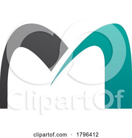 Persian Green and Black Arch Shaped Letter M Icon by cidepix