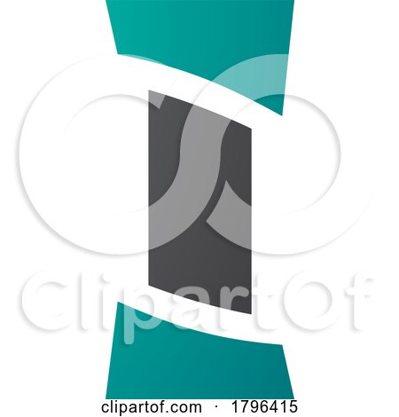 Persian Green and Black Antique Pillar Shaped Letter I Icon by cidepix