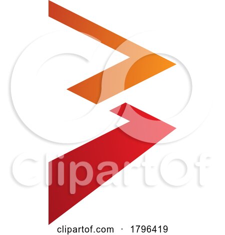 Orange and Red Zigzag Shaped Letter B Icon by cidepix