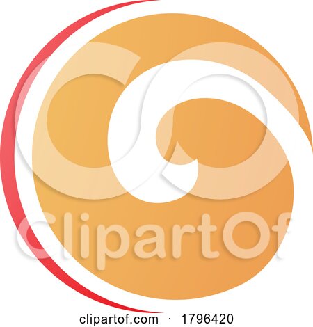 Orange and Red Whirl Shaped Letter O Icon by cidepix