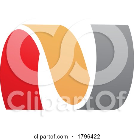 Orange and Red Wavy Shaped Letter N Icon by cidepix