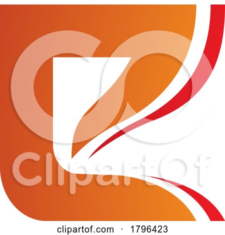 Orange and Red Wavy Layered Letter E Icon by cidepix
