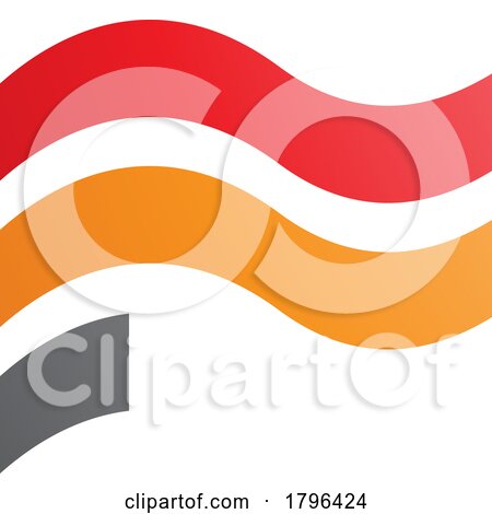 Orange and Red Wavy Flag Shaped Letter F Icon by cidepix