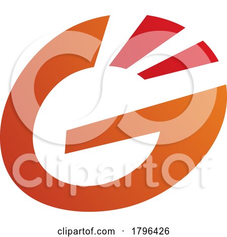 Orange and Red Striped Oval Letter G Icon by cidepix