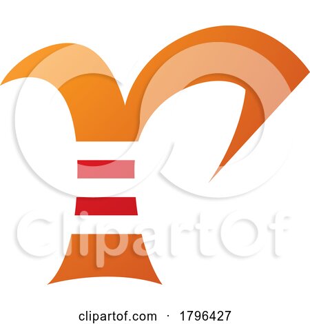 Orange and Red Striped Letter R Icon by cidepix