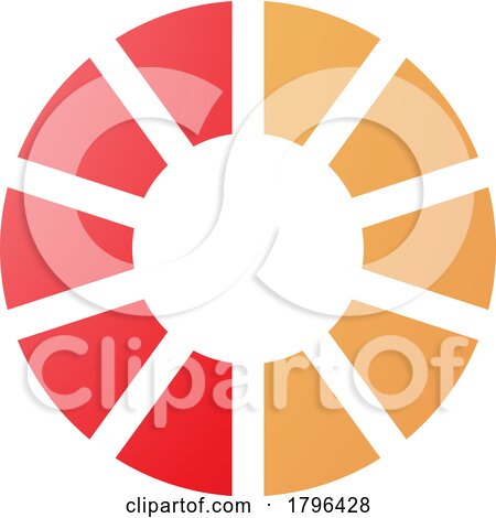 Orange and Red Striped Letter O Icon by cidepix