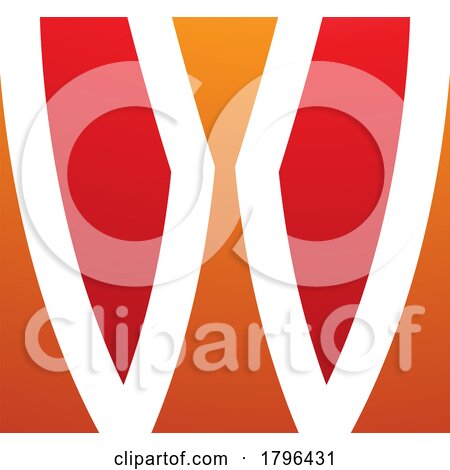 Orange and Red Square Shaped Letter W Icon by cidepix