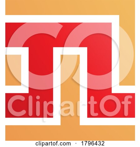 Orange and Red Square Shaped Letter N Icon by cidepix