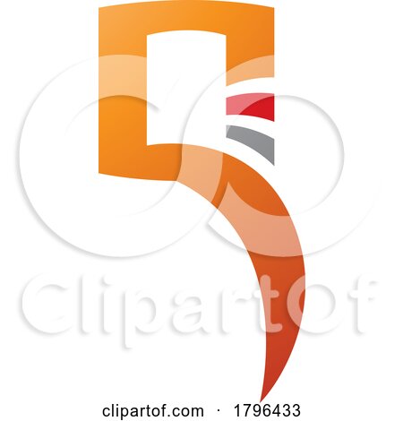 Orange and Red Square Shaped Letter Q Icon by cidepix