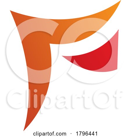 Orange and Red Wavy Paper Shaped Letter F Icon by cidepix