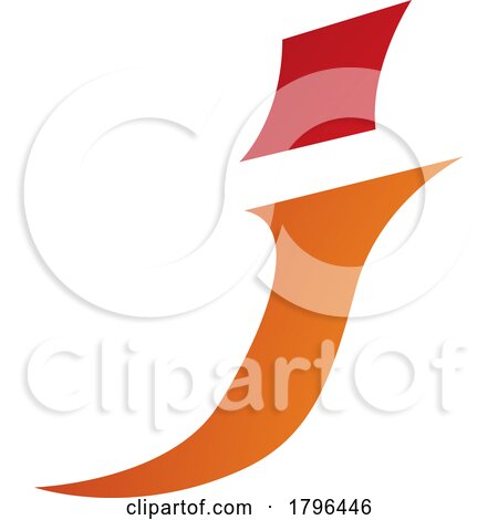 Orange and Red Spiky Italic Letter J Icon by cidepix