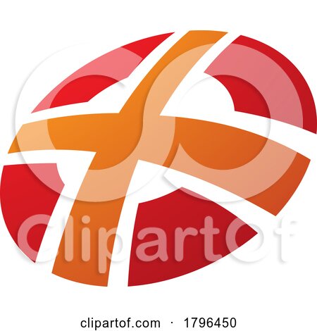 Orange and Red Round Shaped Letter X Icon by cidepix