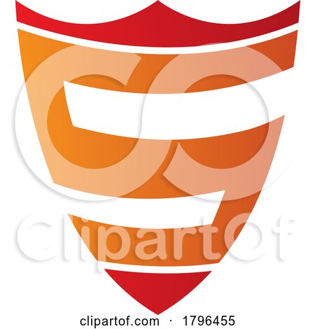 Orange and Red Shield Shaped Letter S Icon by cidepix