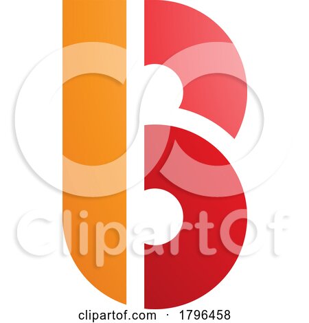 Orange and Red Round Disk Shaped Letter B Icon by cidepix