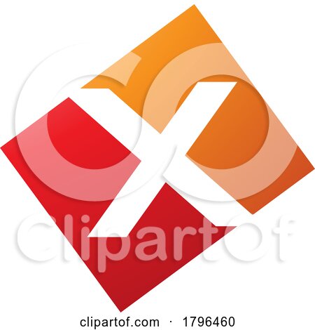 Orange and Red Rectangle Shaped Letter X Icon by cidepix