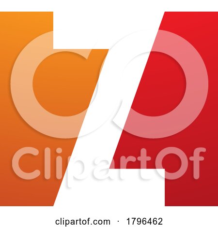 Orange and Red Rectangle Shaped Letter Z Icon by cidepix