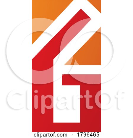 Orange and Red Rectangular Letter G or Number 6 Icon by cidepix