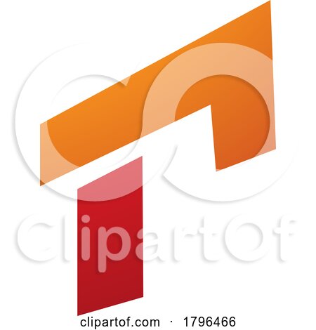 Orange and Red Rectangular Letter R Icon by cidepix