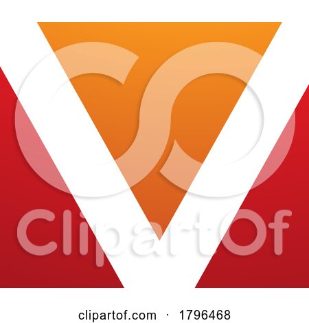 Orange and Red Rectangular Shaped Letter V Icon by cidepix