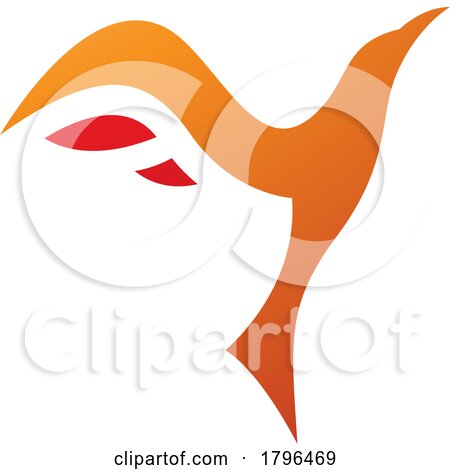 Orange and Red Rising Bird Shaped Letter Y Icon by cidepix