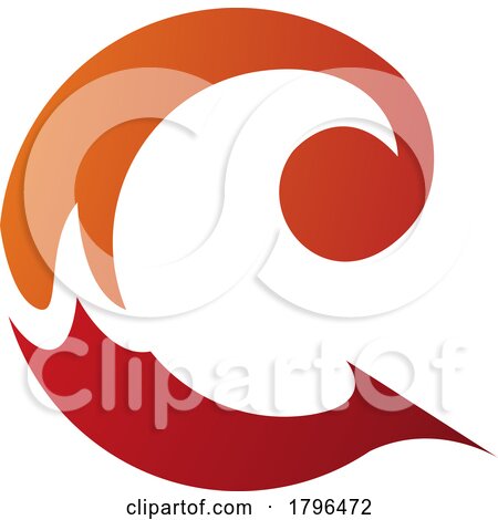 Orange and Red Round Curly Letter C Icon by cidepix