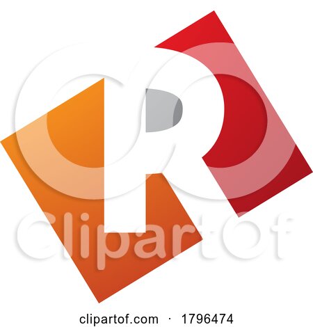 Orange and Red Rectangle Shaped Letter R Icon by cidepix