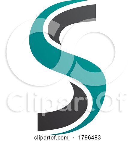 Persian Green and Black Twisted Shaped Letter S Icon by cidepix