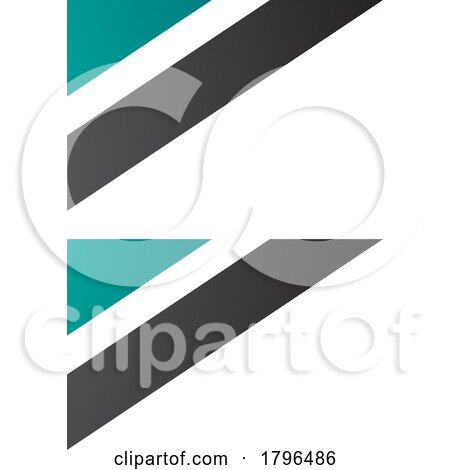 Persian Green and Black Triangular Flag Shaped Letter B Icon by cidepix