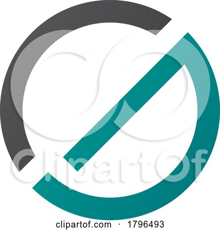 Persian Green and Black Thin Round Letter G Icon by cidepix