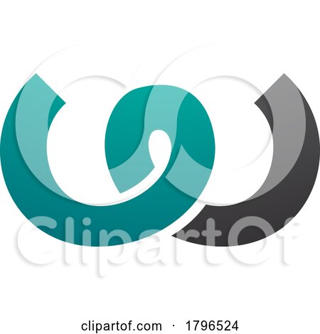 Persian Green and Black Spring Shaped Letter W Icon by cidepix