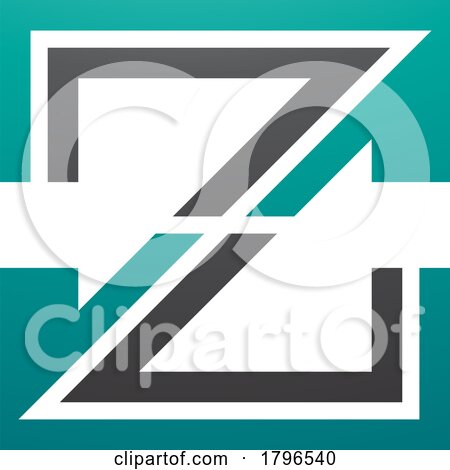 Persian Green and Black Striped Shaped Letter Z Icon by cidepix