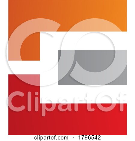 Orange Red and Grey Rectangular Letter E Icon by cidepix