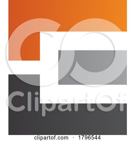 Orange Black and Grey Rectangular Letter E Icon by cidepix