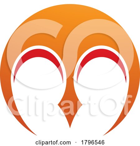 Orange and Red Round Letter M Icon with Pointy Tips by cidepix