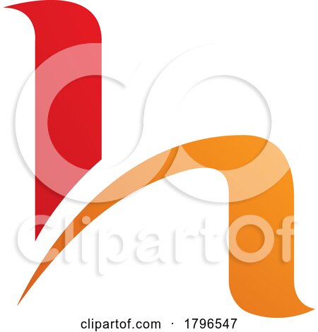 Orange and Red Letter H Icon with Round Spiky Lines by cidepix