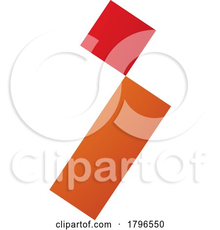 Orange and Red Letter I Icon with a Square and Rectangle by cidepix