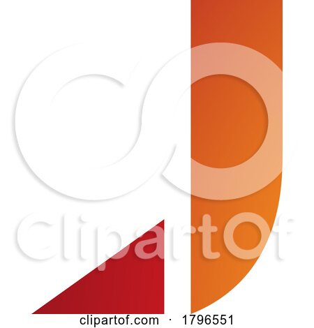 Orange and Red Letter J Icon with a Triangular Tip by cidepix