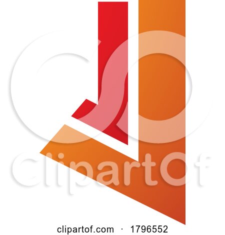 Orange and Red Letter J Icon with Straight Lines by cidepix