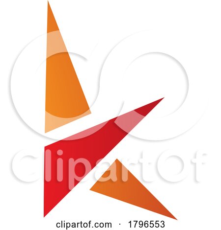 Orange and Red Letter K Icon with Triangles by cidepix