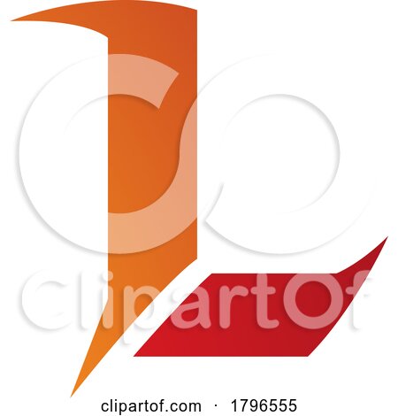 Orange and Red Letter L Icon with Sharp Spikes by cidepix