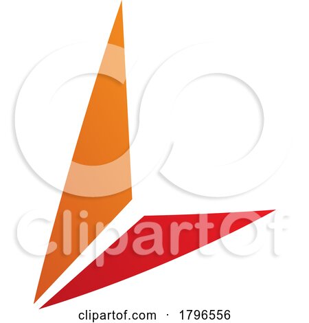 Orange and Red Letter L Icon with Triangles by cidepix