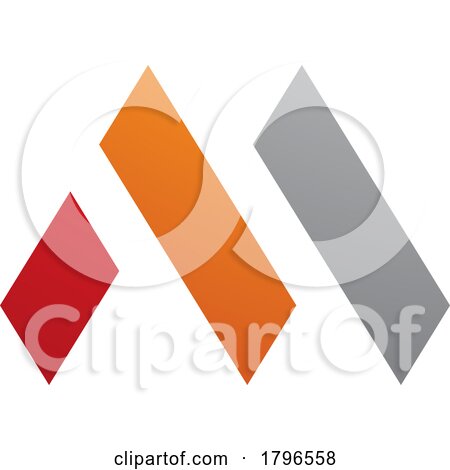 Orange and Red Letter M Icon with Rectangles by cidepix