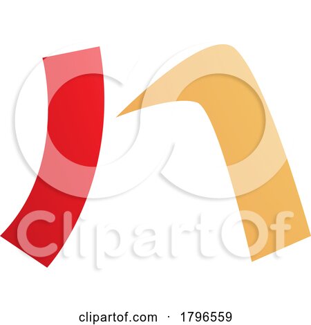 Orange and Red Letter N Icon with a Curved Rectangle by cidepix