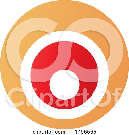 Orange and Red Letter O Icon with Nested Circles by cidepix