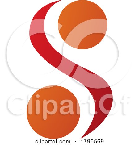 Orange and Red Letter S Icon with Spheres by cidepix