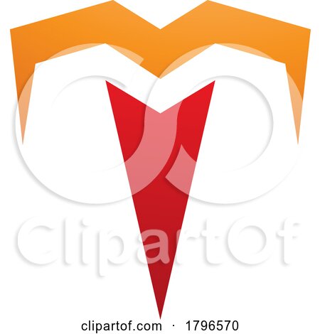 Orange and Red Letter T Icon with Pointy Tips by cidepix