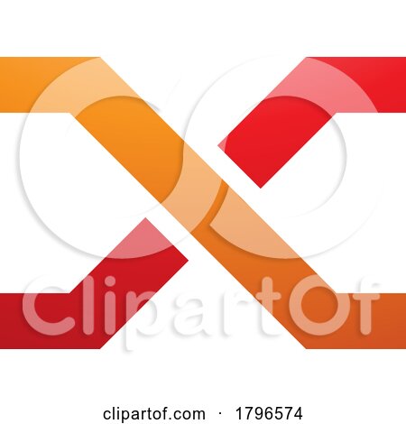 Orange and Red Letter X Icon with Crossing Lines by cidepix